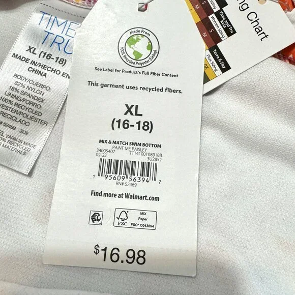 * NWT MID-RISE BIKINI SWIM BOTTOM 16/18  #M - Picture 4 of 5